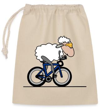 Triathlon Time Trial Sheep - Closable cotton gift bag (25x30cm) - nature - Front
