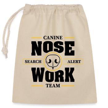 NOSE WORK Team Search Dog Nose Work Dogs Dog - Closable cotton gift bag (25x30cm) - nature - Front