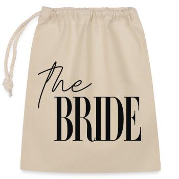 Lettrage de La Mariée - Sac cadeau en coton avec cordon (25 x 30 cm) - nature - Devant