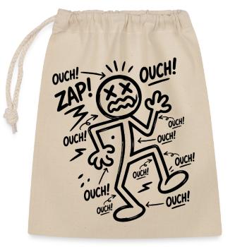 Elektroschock-Humor | Lustiges Elektriker-Geschenk - Verschließbarer Geschenkbeutel aus Baumwolle (25x30cm) - Natur - Vorne