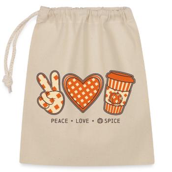 Peace Love Pumpkin Spice Pumpkin Autumn Aesthetics - Closable cotton gift bag (25x30cm) - nature - Front