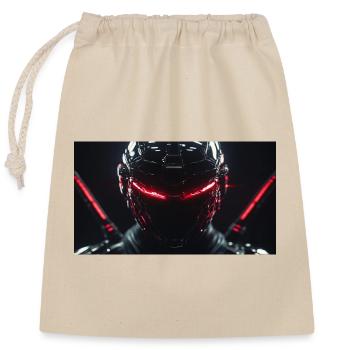 Cybernetic Nighttime Futuristic Clothing - Closable cotton gift bag (25x30cm) - nature - Front