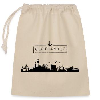 Skyline de la ville hanséatique de Hambourg | Bloqué | HH - Sac cadeau en coton avec cordon (25 x 30 cm) - nature - Devant