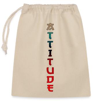 Tattoo element vector tattoo Body art attitude - Closable cotton gift bag (25x30cm) - nature - Front