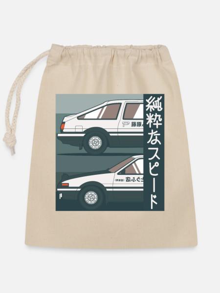 Reine Geschwindigkeit Retroauto - Verschließbarer Geschenkbeutel aus Baumwolle (25x30cm) - Natur