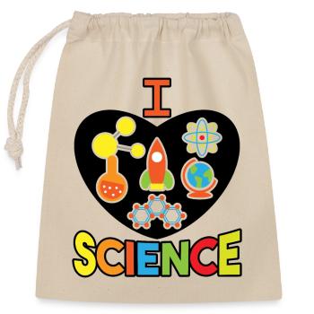 Wissenschaft, Informatik, Mathe, Biologie, Chemie - Verschließbarer Geschenkbeutel aus Baumwolle (25x30cm) - Natur - Vorne
