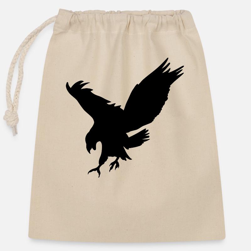 The black eagle - Closable cotton gift bag (25x30cm) - nature