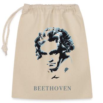 beethoven excentrique genie musique sourd compositeur f - Sac cadeau en coton avec cordon (25 x 30 cm) - nature - Devant