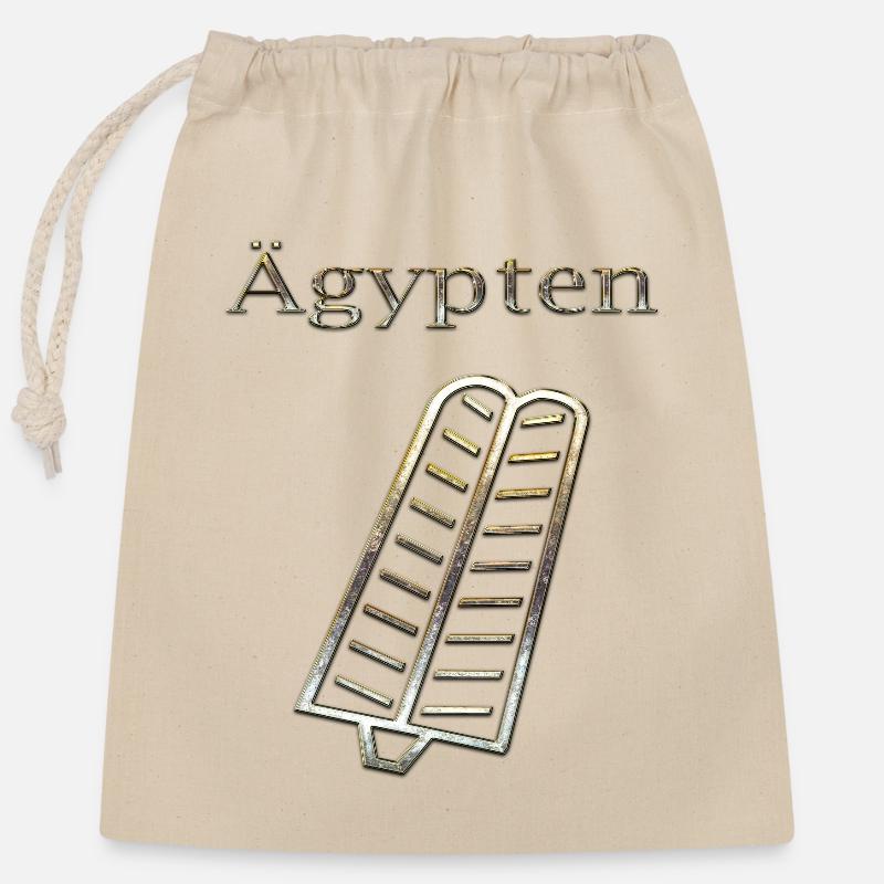 Egypte 65 - Sac cadeau en coton avec cordon (25 x 30 cm) - nature