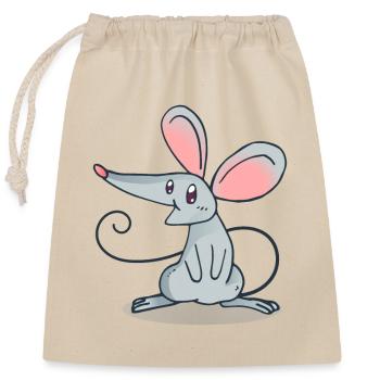mouse - Closable cotton gift bag (25x30cm) - nature - Front