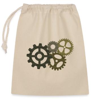 Gear transmission ... - Closable cotton gift bag (25x30cm) - nature - Front