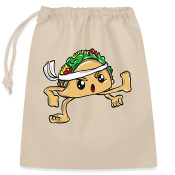 Taco food Mexique - Sac cadeau en coton avec cordon (25 x 30 cm) - nature - Devant