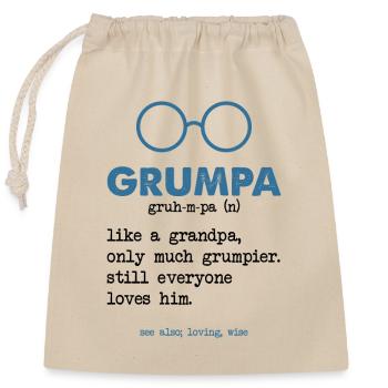 Grandpa - Opa - Verschließbarer Geschenkbeutel aus Baumwolle (25x30cm) - Natur - Vorne