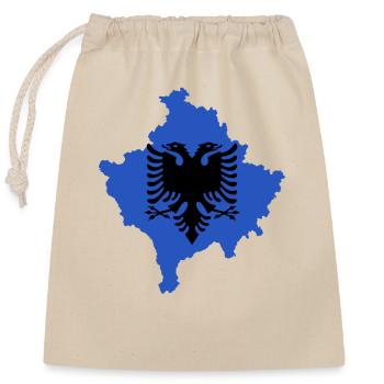 Kosovo Flag "Albanian Eagle" - Closable cotton gift bag (25x30cm) - nature - Front