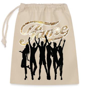 Fame party gifts shirt - Closable cotton gift bag (25x30cm) - nature - Front
