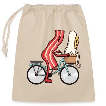 Saint Valentin amoureux d'amour au bacon - Sac cadeau en coton avec cordon (25 x 30 cm) - nature - Devant