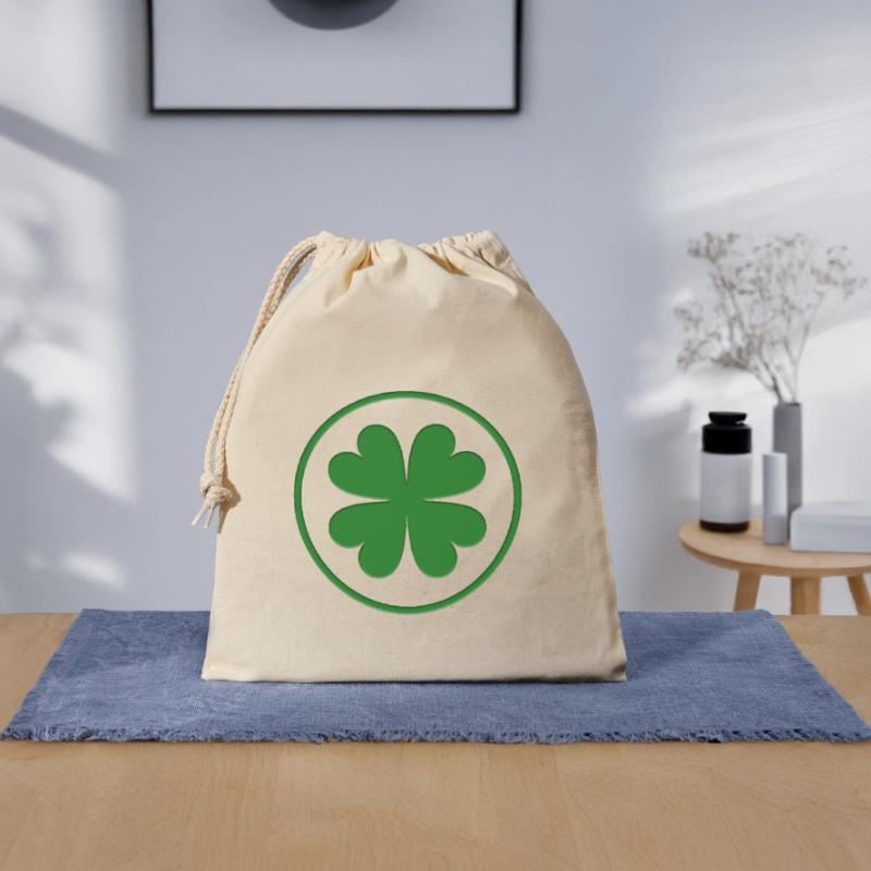 Ein Kleeblatt oder so - A shamrock or something Verschließbarer Geschenkbeutel aus Baumwolle (25x30cm)