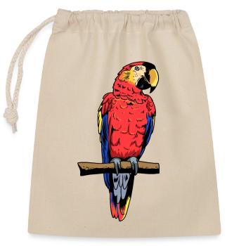 Perroquet Ara Oiseau exotique Faune Animaux du zoo - Sac cadeau en coton avec cordon (25 x 30 cm) - nature - Devant