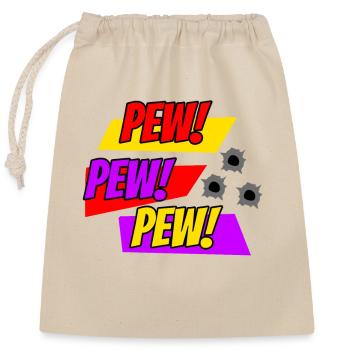 Comic PEW PEW Comic Style - Closable cotton gift bag (25x30cm) - nature - Front
