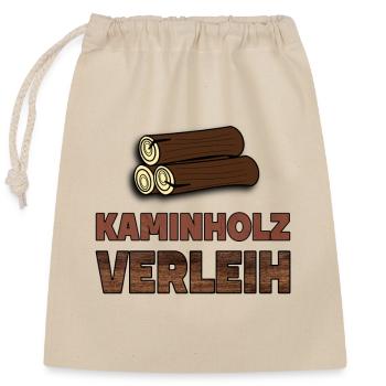 Kaminholz Verleih Feuerholz Vermietung Geschenk - Verschließbarer Geschenkbeutel aus Baumwolle (25x30cm) - Natur - Vorne