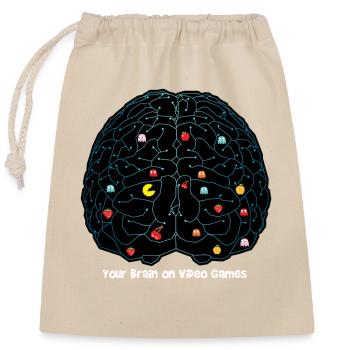 Votre cerveau sur les jeux vidéo - Sac cadeau en coton avec cordon (25 x 30 cm) - nature - Devant