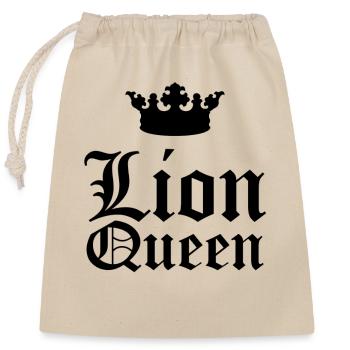 Lion Queen - Verschließbarer Geschenkbeutel aus Baumwolle (25x30cm) - Natur - Vorne