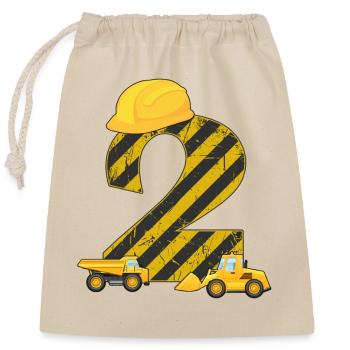2e anniversaire pelle 2 ans d’ouvriers du bâtiment cadeau - Sac cadeau en coton avec cordon (25 x 30 cm) - nature - Devant