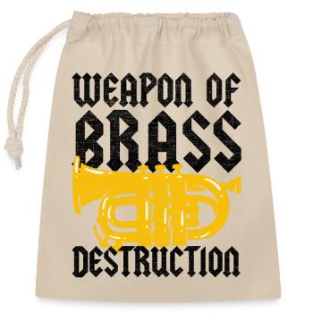 Tuba Player Arme De Destruction De Cuivres Tuba Music - Sac cadeau en coton avec cordon (25 x 30 cm) - nature - Devant
