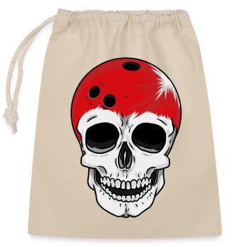 Boule de bowling sport sport - Sac cadeau en coton avec cordon (25 x 30 cm) - nature - Devant