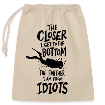 Closer To The Bottom Diving Plongeur Plongée Plongée - Sac cadeau en coton avec cordon (25 x 30 cm) - nature - Devant