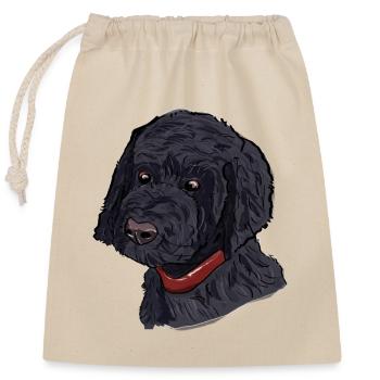 Pudel Hund Haustier cooler Dog golden Doodle süß - Verschließbarer Geschenkbeutel aus Baumwolle (25x30cm) - Natur - Vorne