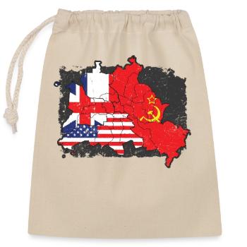 Berlin 1945 division sectors - Closable cotton gift bag (25x30cm) - nature - Front
