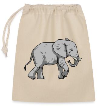 Elefanten Elefant Wildtiere Baby Zootiere Zoo - Verschließbarer Geschenkbeutel aus Baumwolle (25x30cm) - Natur - Vorne