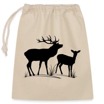 Deer, roe deer, fallow deer, forest, animals, deer - Closable cotton gift bag (25x30cm) - nature - Front