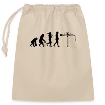 Crane operator Evolution black - Closable cotton gift bag (25x30cm) - nature - Front