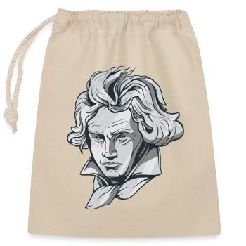 Beethoven Gesicht Büste mit Beethoven Komponist - Verschließbarer Geschenkbeutel aus Baumwolle (25x30cm) - Natur - Vorne