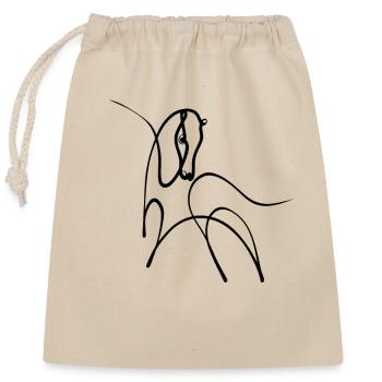 Pony One Line Art - Sac cadeau en coton avec cordon (25 x 30 cm) - nature - Devant