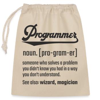 Programmer programmer noun noun definition - Closable cotton gift bag (25x30cm) - nature - Front
