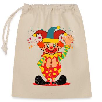 Carnival clown - Closable cotton gift bag (25x30cm) - nature - Front