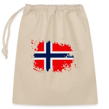 Norway Flag Splash - Closable cotton gift bag (25x30cm) - nature - Front
