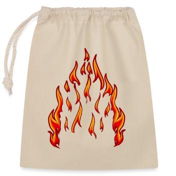 Feuer Flamme Brand Inferno Flamme feurig Hitze - Verschließbarer Geschenkbeutel aus Baumwolle (25x30cm) - Natur - Vorne