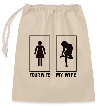Sexy woman - Closable cotton gift bag (25x30cm) - nature - Front