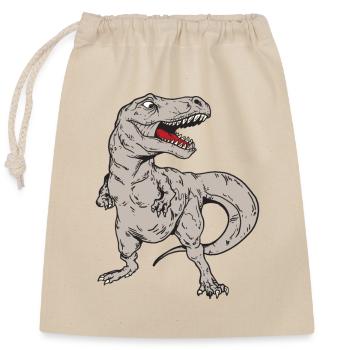 T-Rex - Closable cotton gift bag (25x30cm) - nature - Front