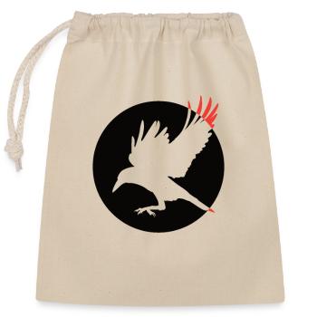 Corbeau - Sac cadeau en coton avec cordon (25 x 30 cm) - nature - Devant