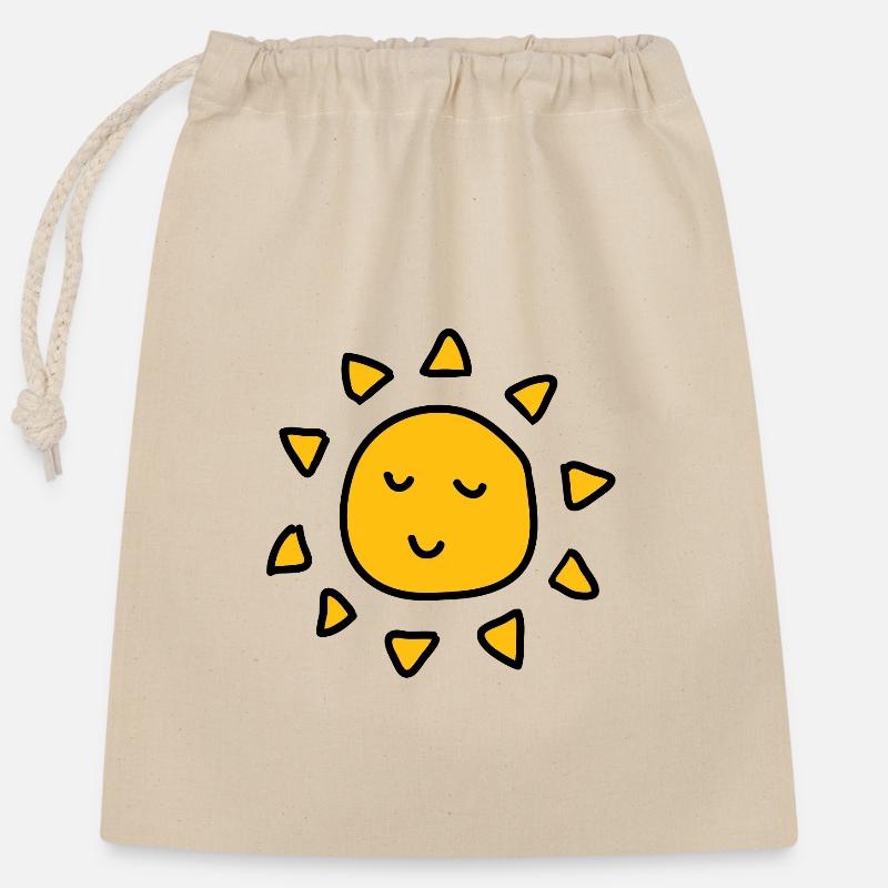 beach summer sun 2020 - Closable cotton gift bag (25x30cm) - nature