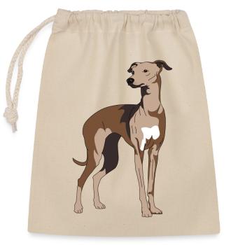 Greyhound, galgo, greyhounds - Closable cotton gift bag (25x30cm) - nature - Front