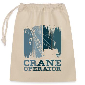 Crane operator - Closable cotton gift bag (25x30cm) - nature - Front