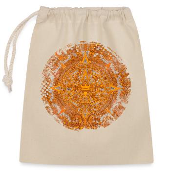 Aztec Mayan Aztec Calendar Mexico - Closable cotton gift bag (25x30cm) - nature - Front