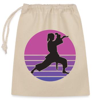 karate karate Mädchen karate Kinder Karate - Verschließbarer Geschenkbeutel aus Baumwolle (25x30cm) - Natur - Vorne