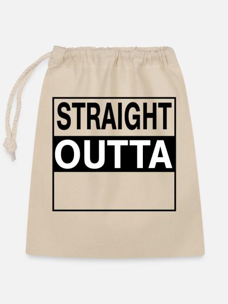 Straight outta Template - Verschließbarer Geschenkbeutel aus Baumwolle (25x30cm) - Natur